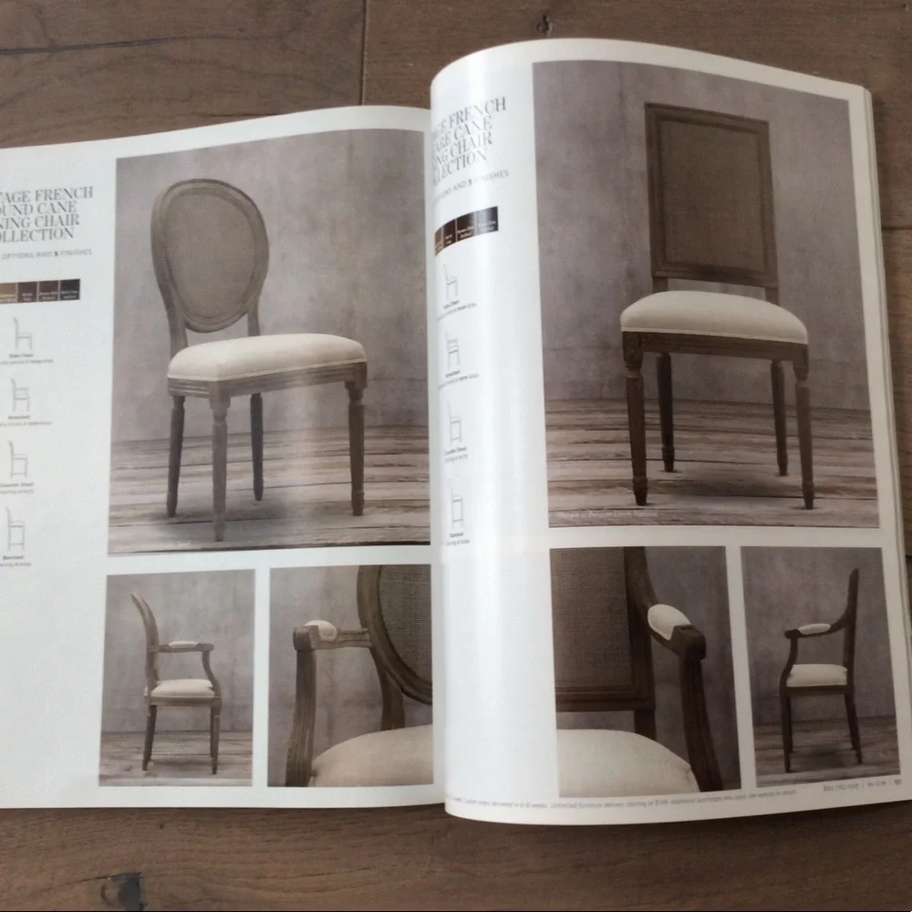 RH restoration hardware catalog table look book